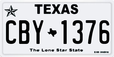 TX license plate CBY1376