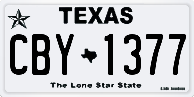 TX license plate CBY1377