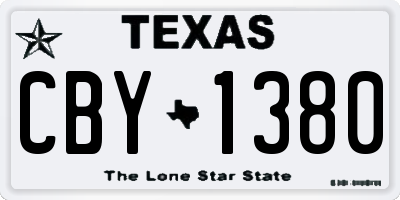 TX license plate CBY1380