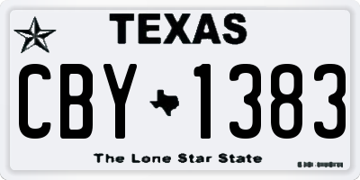 TX license plate CBY1383