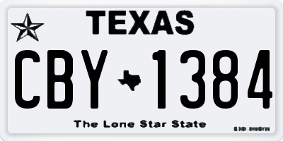 TX license plate CBY1384