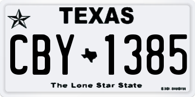 TX license plate CBY1385