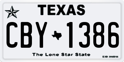 TX license plate CBY1386