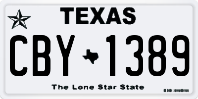 TX license plate CBY1389