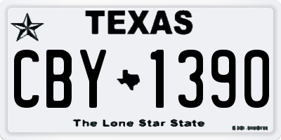 TX license plate CBY1390