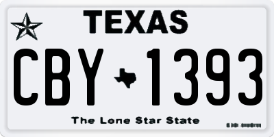 TX license plate CBY1393