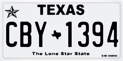 TX license plate CBY1394