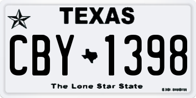 TX license plate CBY1398