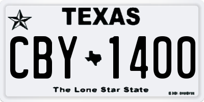 TX license plate CBY1400