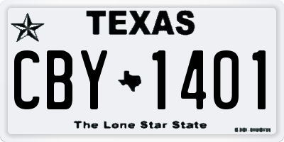 TX license plate CBY1401