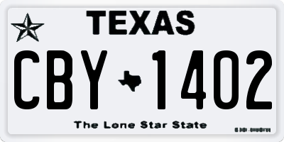 TX license plate CBY1402