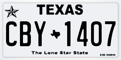 TX license plate CBY1407