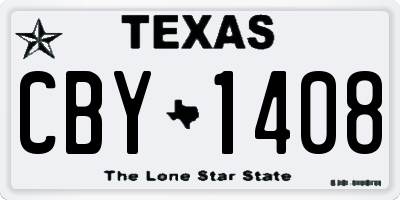 TX license plate CBY1408