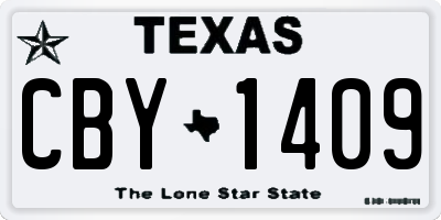 TX license plate CBY1409