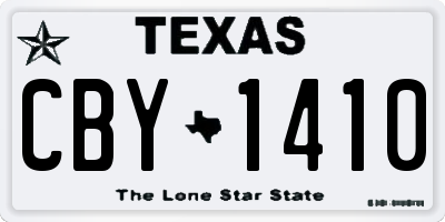 TX license plate CBY1410
