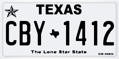 TX license plate CBY1412