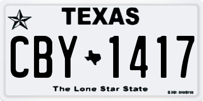 TX license plate CBY1417