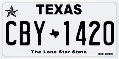 TX license plate CBY1420