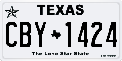 TX license plate CBY1424
