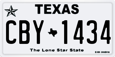 TX license plate CBY1434