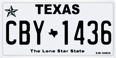 TX license plate CBY1436