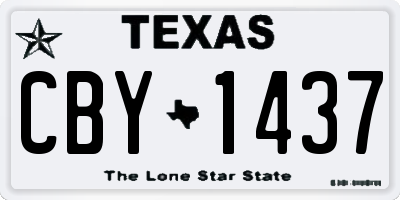 TX license plate CBY1437