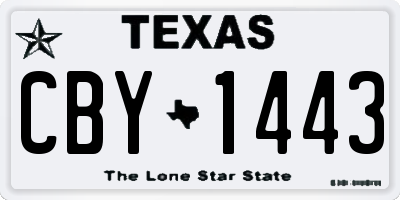 TX license plate CBY1443