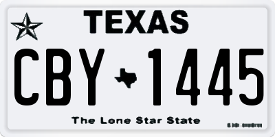 TX license plate CBY1445