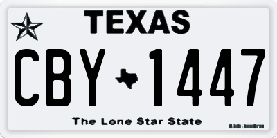 TX license plate CBY1447