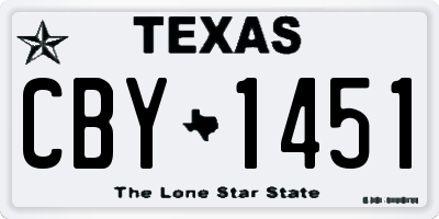TX license plate CBY1451