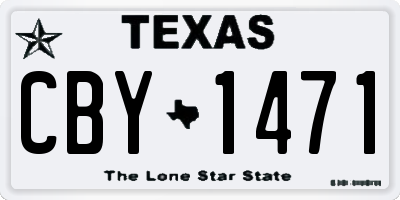 TX license plate CBY1471