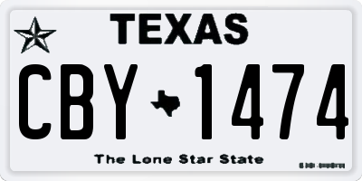 TX license plate CBY1474