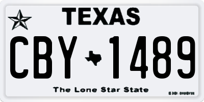 TX license plate CBY1489