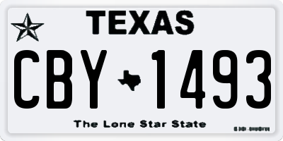 TX license plate CBY1493