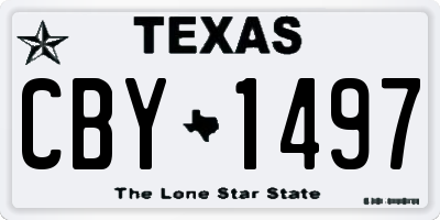TX license plate CBY1497