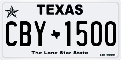 TX license plate CBY1500