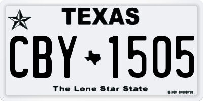 TX license plate CBY1505