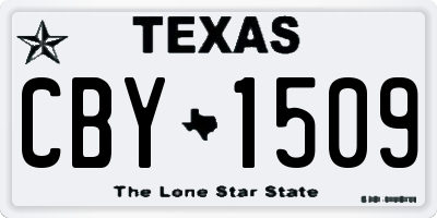 TX license plate CBY1509