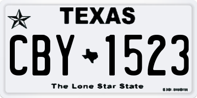 TX license plate CBY1523