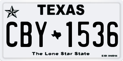 TX license plate CBY1536