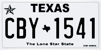 TX license plate CBY1541