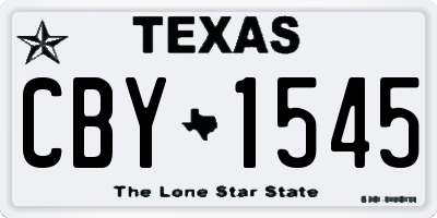 TX license plate CBY1545