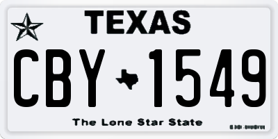 TX license plate CBY1549