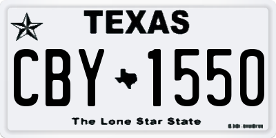 TX license plate CBY1550