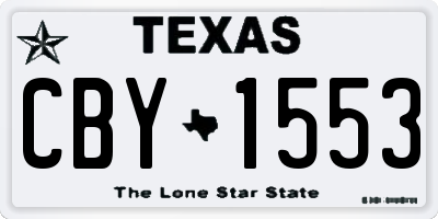 TX license plate CBY1553