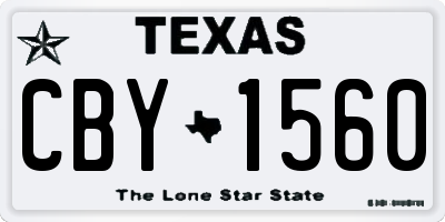 TX license plate CBY1560