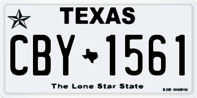 TX license plate CBY1561