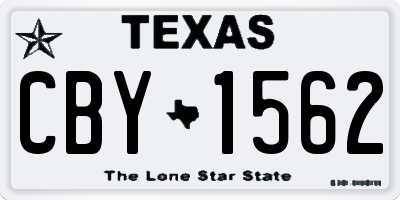 TX license plate CBY1562