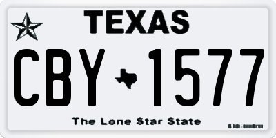 TX license plate CBY1577