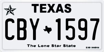 TX license plate CBY1597